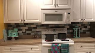 DIY Faux Brick Backsplash using Paint Only [upl. by Suhpoelc70]