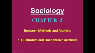 Sociology for UPSC  Quantitaive amp Qualitative Methodologies  Chapter 3  Paper 1  Lecture 60 [upl. by Nelyaw963]