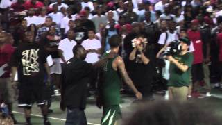 Michael Beasley Pushes Fan In The Face  Dyckman Game 2011 [upl. by Forland]