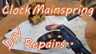 Clock Restoration Part 1  How to Repair the Mainspring of a 1940s English Art Deco Mantel Clock [upl. by Enelez]