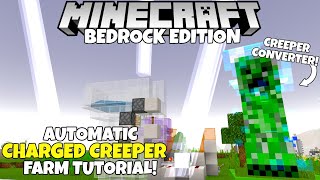 Minecraft Bedrock Automatic Charged Creeper Farm Tutorial Creeper Farm Addition MCPE Xbox PC Ps4 [upl. by Janene]