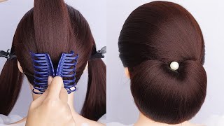 Clutcher Hairstyle For Ladies  Elegant And Easy Low Bun Hairstyle With Claw Clip [upl. by Goldi]