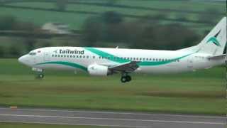 Tailwind Airlines  Boeing 7374Q8  First Landing at Cork Airport  TCTLA [upl. by Jsandye]