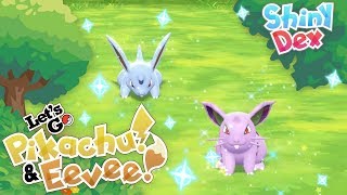 2 SHINIES SHINY NIDORAN M and SHINY NIDORAN F in POKEMON LETS GO PIKACHU AND EEVEE [upl. by Yecats424]