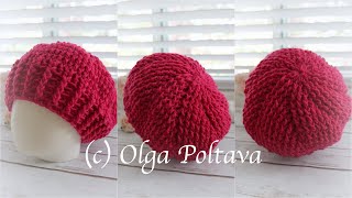 How to Crochet Beret Hat Any Size Front Post and Back Post Double Crochets Crochet Video Tutorial [upl. by Amis]