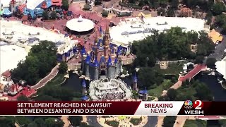 Settlement reached in lawsuit between Florida Gov Ron DeSantis and Disney [upl. by Aerdnu]