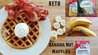 FIRE NEW KETO BANANA NUT WAFFLE RECIPE [upl. by Noyad378]