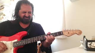 Nikos Terzakis plays dirty E red partcaster blues stuff [upl. by Akemet]