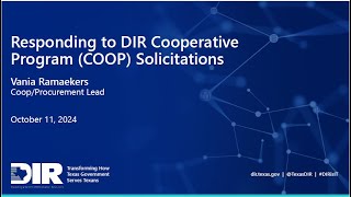 COOP Solicitation Response Training Session 1 [upl. by Osicnarf]