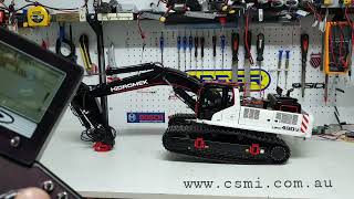 CSMI  RC Hydraulic Excavator Hidromek with Scaleart SA5000 start sequence [upl. by Beverie]