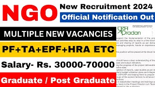 NGO BIG VACANCY 2024  SALARY 70000  FRESHERS ELIGIBLE  NGO JOBS 2024  ONLINE INTERVIEW [upl. by Aidyl154]