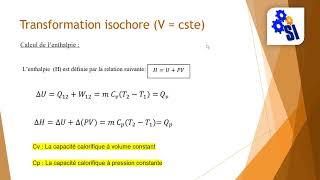 Transformation isochore V  cste [upl. by Rebor857]