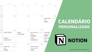 Como fazer um CALENDÁRIO PERSONALIZADO no NOTION [upl. by Hoffarth]