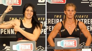 UFC 307 OFFICIAL WEIGHINS Kayla Harrison vs Ketlen Vieira [upl. by Wehttam]