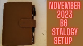 November 2023 Set Up Plan With Me in My B6 Stalogy Planner [upl. by Woodley939]