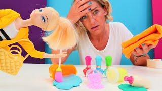 Puppen in Nicoles Schönheitssalon Spielzeug Video für Kinder Spielspaß mit Nicole [upl. by Latsyrd]