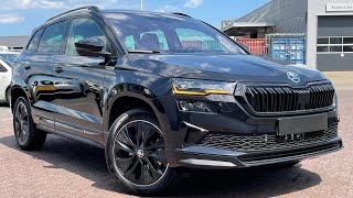 Skoda NEW Karoq Sportline 2023 in 4K Black Magic Pearl 18 inch Procyon walk around amp detail inside [upl. by Enylrac]