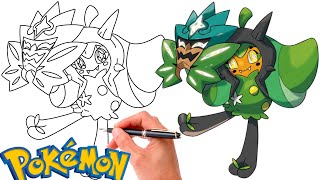 How To Draw OGERPON POKEMON 1017  Generation 9 [upl. by Sheree503]