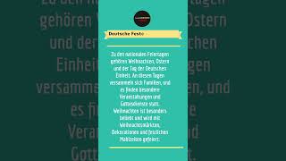 Feste und Feiertage learngerman deutschlernen lernedeutsch germanlessons foryou [upl. by Llennoc252]