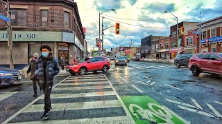 Toronto Walk  Danforth Ave Donlands to Woodbine Station [upl. by Jabin]