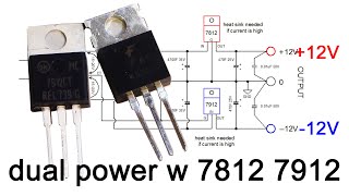 dual power circuit using 7812 7912 voltage regulators for analog digital circuit experiment [upl. by Nwahsan64]