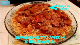 SPAGHETTI WITH KIELBASAESPAGUETIS CON KIELBASA [upl. by Warfourd]