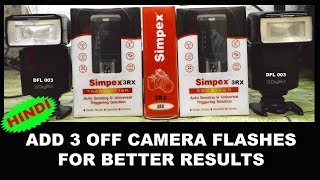 Add 3 off camera flashes DigiTek dfl003 with simpex 3RX transmitter ampReceiver [upl. by Nnylram]