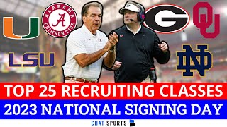 College Football Recruiting Top 25 Class Rankings Ahead Of 2023 National Signing Day [upl. by Ssilb]