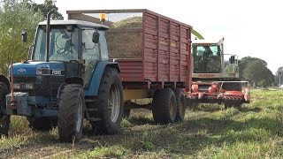 Biologische mais hakselen met Claas Jaguar 840 Ford 7840 SLE amp New Holland TM135 2016 [upl. by Flemings]