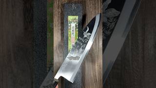 Sakai Takayuki Kasumitogi Buffalo Tsuba Engraving Art Deba Knife 300mm MaizuruJapanese Crane [upl. by Einnok]