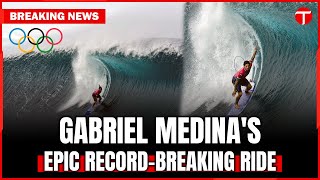 Gabriel Medina’s RecordBreaking Surf Ride  Stunning Photo of Olympic Triumph in Tahiti [upl. by Leibrag]