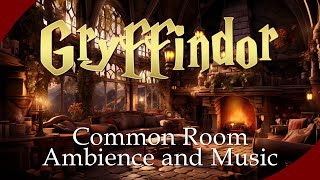 Gryffindor Common Room Study Session  Music Ambience Crackling Fire [upl. by Odrahcir]