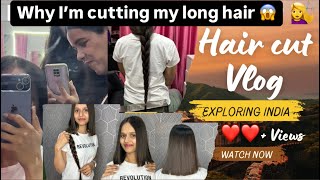 My long hair cut vlog💇‍♀️Long hair to shor bob hair 💇‍♀️OMG 😱why I’m chopping off my long hair✈️ [upl. by Anwad]