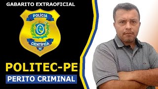 Politec PE 2024  Gabarito Extraoficial  Correção da Prova  Perito Criminal [upl. by Cuttler]