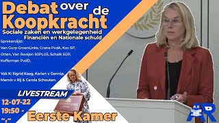 Terugkijken Debat over de Koopkracht Voorjaarsnota Financiën amp Sociale zaken   Eerste Kamer [upl. by Brynne]