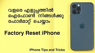 How To Factory Reset iPhone Wipe Format Before Selling Malayalam [upl. by Herr]