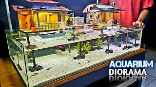 Create a Floating Village Diorama Aquarium for Small Fish  AQUARIUM DECORATIONS [upl. by Alphonsa517]