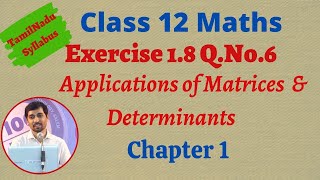 Class 12 Maths  Exercise 18 QNo6  Applications of Matrices and Determinants [upl. by Griz]