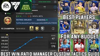 80 WIN RATE 🔥 BEST MANAGER MODE TACTIC amp PLAYER GUIDE TO REACH FIFA CHAMPION EASY  FC MOBILE [upl. by Zirkle814]