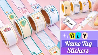 How to make name tag stickers at home  DIY name tag stickers [upl. by Candace589]