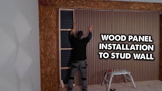 How To Install Wood Slat Panels To A Stud Frame [upl. by Llerrom731]