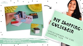 DIY Shopping Gutschein basteln  Gutschein für eine Shopping Tour basteln  minipresents [upl. by Nylrac]