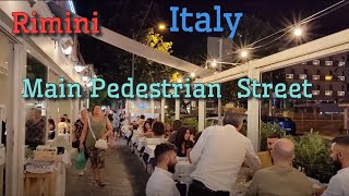 Italy vlog  Rimini  Main pedestrian street at night  2023 [upl. by Chow]