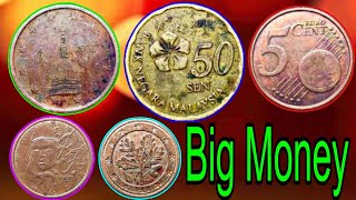 Valuable Euro and Sen Coins Belgium GermanyItaly France Malaysia today Collectors Market Value [upl. by Kanya597]