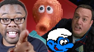 QBERT amp SMURFS in PIXELS Trailer 2 Review  Black Nerd [upl. by Analed]