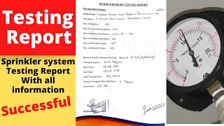 hydro pressure testing report  sprinkler system testing report  fire sprinkler system testing [upl. by Eillod]