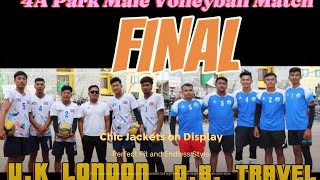 Final  Db Travel Vs Uk London। 4a park volleyball match। Himal Sunari Vs Sanju Bikram shah [upl. by Acisey]