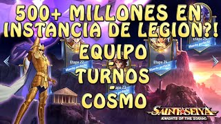 MEJOR EQUIPO PARA INSTANCIA DE LEGION 500 MILLONES COSMO Y TURNOS Saint Seiya Awakening [upl. by Grimbal]