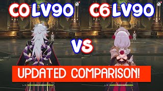 UPDATED C0 Itto vs C6 Noelle DPS Showcase Redhorn Stonethresher  Genshin Impact [upl. by Venetia711]