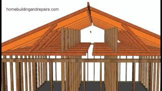 How To Convert Existing Truss Roof Flat Ceiling To Vaulted Ceiling Using Rafters Post and Beam [upl. by Hoeg447]